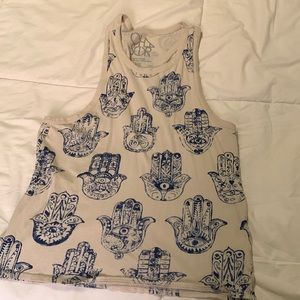 Chaser tank top with hamsa hand /hand of Fatima print.